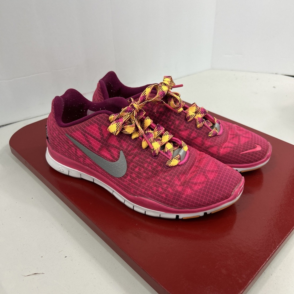Nike Free 5.0 Shoes‎ Womens 7 Run Distance Running Sneakers Pink Lace Up Low Top